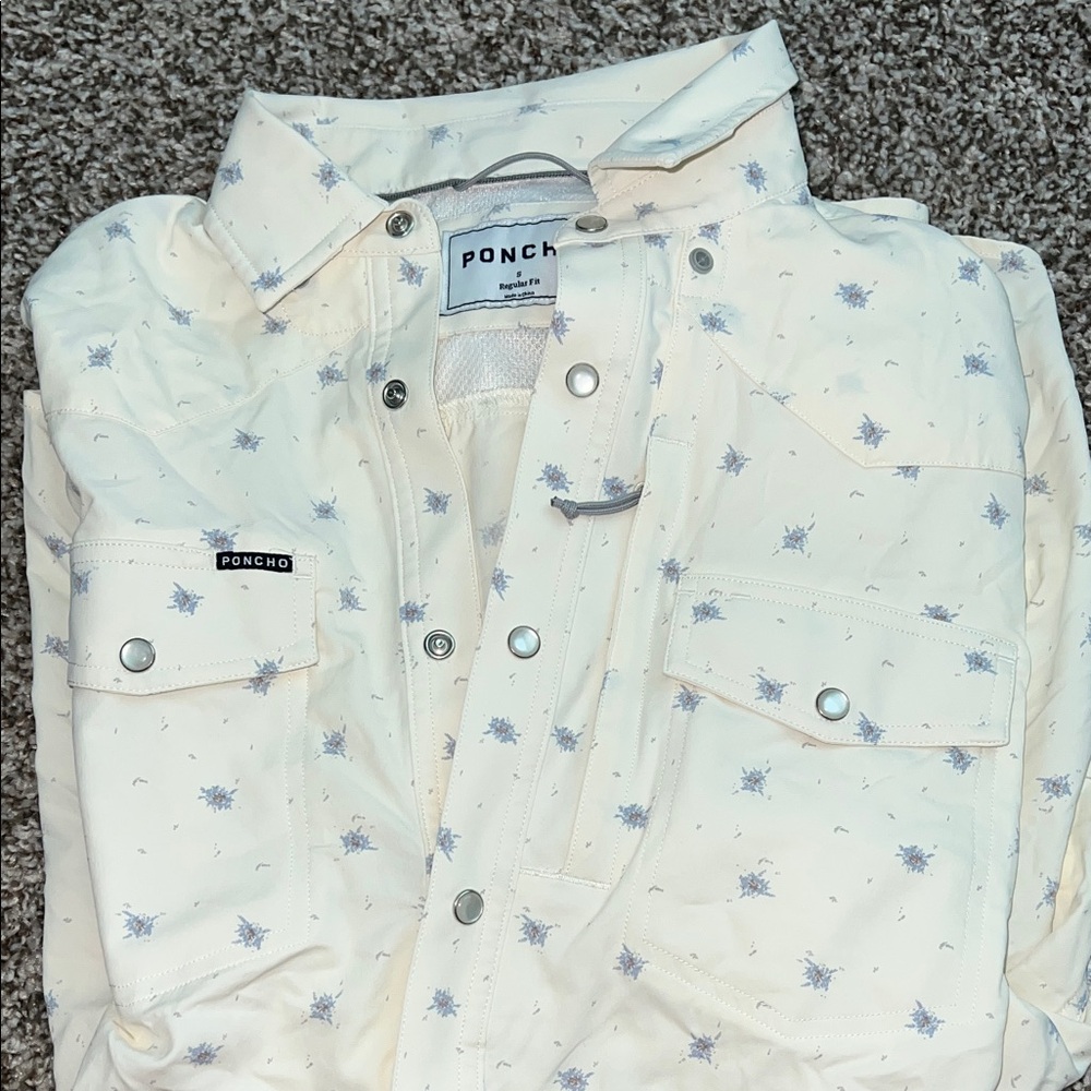 Poncho The Estacado Men’s shirt - Floral Print On Off-White